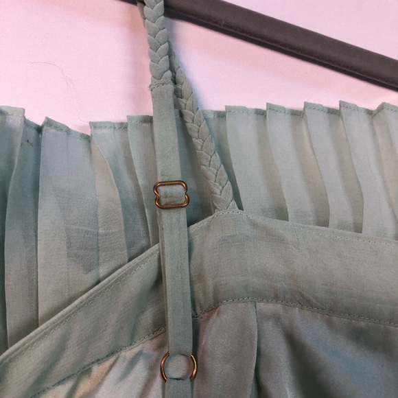 Love 21 Pleated Sundress Adjustable Straps Lined Floral Garden Party Sheer - Picture 4 of 8